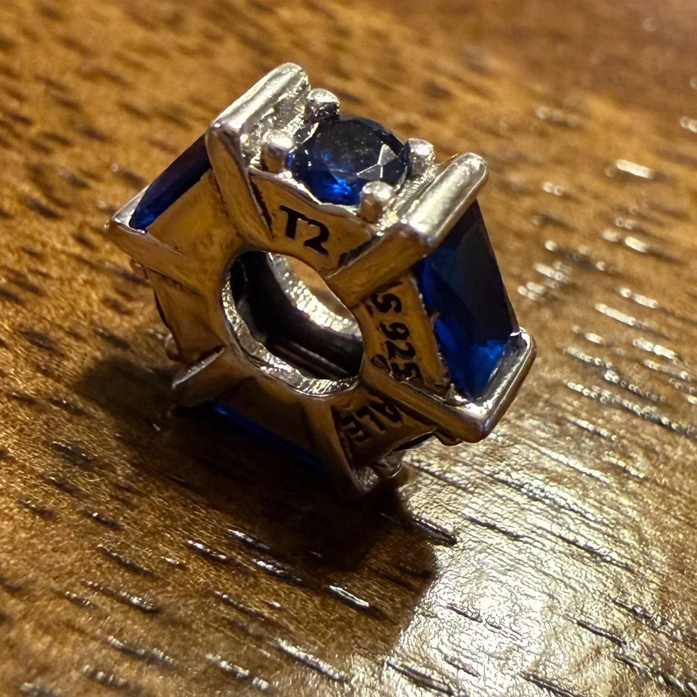 Authentic Pandora Jewelry Blue Ice Cube Spacer Crystal Charm - MINT CONDITION